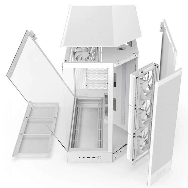 Gabinete Gamer NZXT H9 Flow, Mid Tower, Vidro Temperado, ATX, Sem Fonte, Com 4 Fans, Branco, CM-H92FW-01