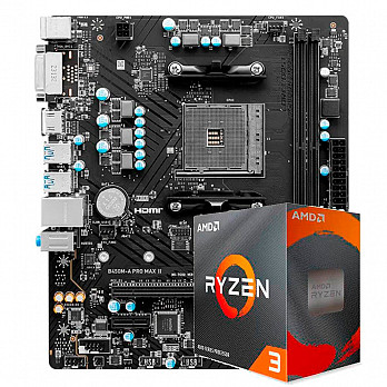 Kit Upgrade, AMD Ryzen 3 4100, Placa Mãe Chipset B450