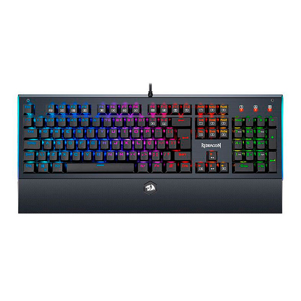 Teclado Mecanico Gamer Redragon Aryaman V2, RGB, Switch Blue, Preto, K569RGB-PT-BLUE-V2