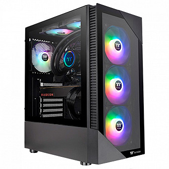 Gabinete Gamer Thermaltake View 200 TG ARGB, Mid Tower, Vidro Temperado, ATX, Sem Fonte, Com 3 Fans, CA-1X3-00M1WN-00