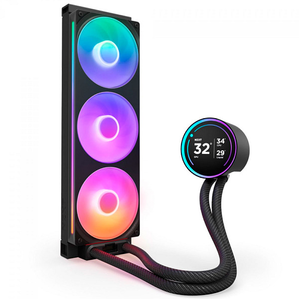 Water Cooler NZXT Kraken Elite AIO V2, 360mm, LCD IPS, RGB, Intel e AMD, Preto - RL-KR36E-B2