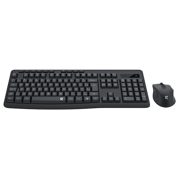 Kit Teclado e Mouse Office Redragon Membrana S/Fio USB 2.4GHz Full Size 4000DPI Preto - BS-7367-B