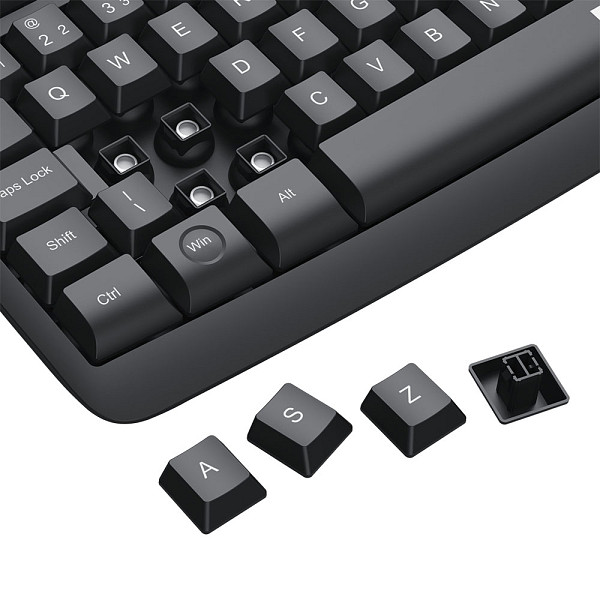 Kit Teclado e Mouse Office Redragon Membrana S/Fio USB 2.4GHz Full Size 4000DPI Preto - BS-7367-B
