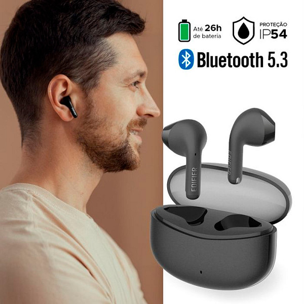 Fone TWS Bluetooth 5.3 EDIFIER W110T - Preto