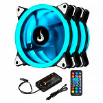 Kit Com 3 Ventoinhas Rise Mode, 120mm, RGB, Preto - RM-FN-02-RGB