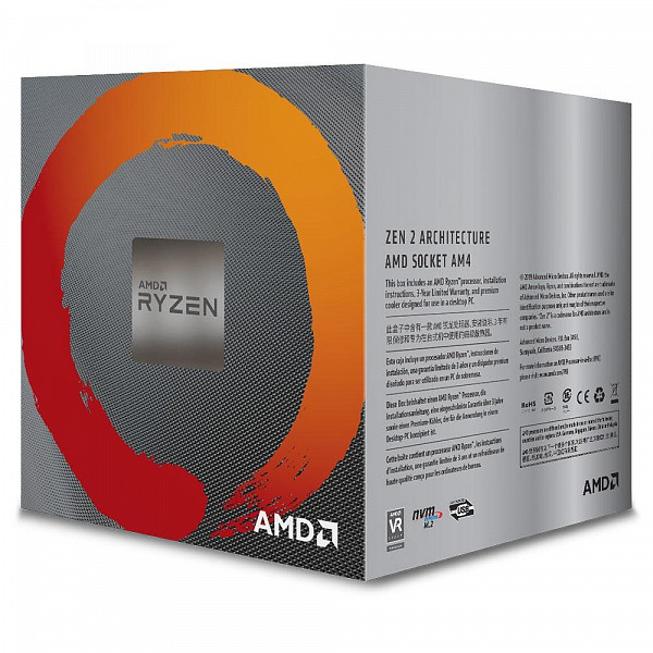 Processador AMD Ryzen 5 3600X Cache 32MB 3.8GHz (4.4GHz Max Turbo) AM4, Sem Vídeo - 100-100000022BOX