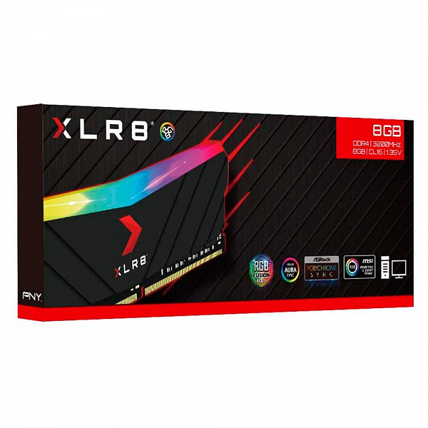 Memória PNY XLR8 RGB, 8GB, 3200MHz, DDR4, CL16 - MD8GD4320016XRGB