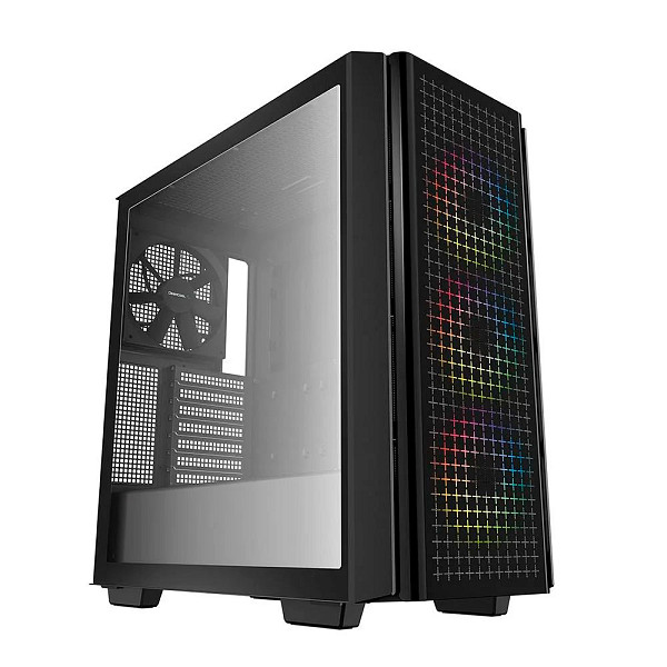 Gabinete Gamer Deepcool CG540, Mid Tower, 3x Cooler ARGB, Lateral em Vidro Temperado, Preto - R-CG540-BKAGE4-G-1