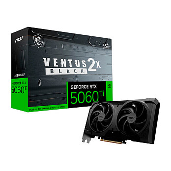 Placa De Vídeo Nvidia Geforce Msi RTX5060ti Ventus Oc Black Plus 2x 16gb - 128 Bits - HDMI/3x Dp - 912-V535-088