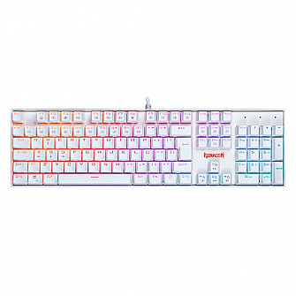 Teclado Mecânico Gamer Redragon Mitra, RGB, Switch Outemu Red, ABNT2, Branco - K551W-RGB (PT-RED)