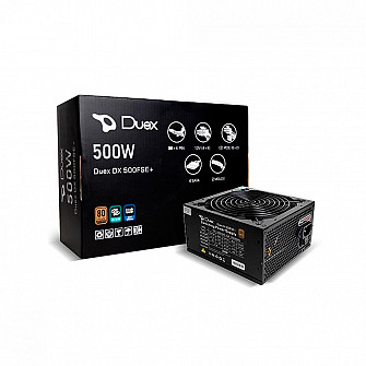 Fonte Duex DX 500FSE+, 500W, 80 Plus Bronze, PFC Ativo, 115V/230V, Preto - Duex fse +