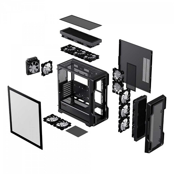 Gabinete Gamer Gamemax Siege Black, Mid Tower, EATX, Vidro Temperado, Preto, Sem Fonte, Sem Fan