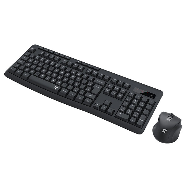 Kit Teclado e Mouse Office Redragon Membrana S/Fio USB 2.4GHz Full Size 4000DPI Preto - BS-7367-B