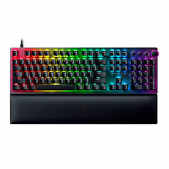 Teclado Gamer Razer Huntsman V2 Linear, Chroma RGB, Switch Vermelho, com Apoio de Pulso, Preto