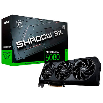 Placa de Vídeo MSI GeForce RTX 5080 16G SHADOW 3X OC, 16GB GDDR7, 256 bits, NVIDIA®,  912-V531-435