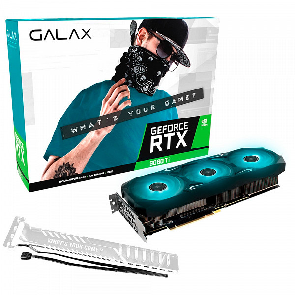 Placa de Vídeo RTX 3060 Ti 1-Click OC Plus SG Galax NVIDIA GeForce 8 GB GDDR6X DLSS Ray Tracing-36ISM6MD1GSP