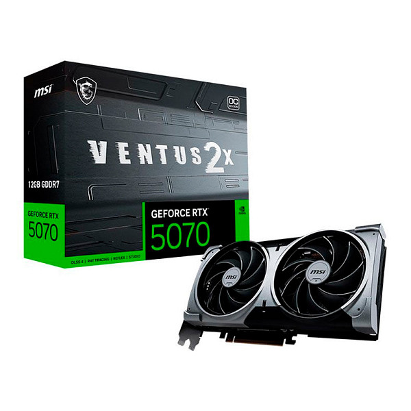Placa de Video MSI GeForce RTX 5070 Ventus 2X OC, 12GB, GDDR7, 192-bit, 912-V532-009