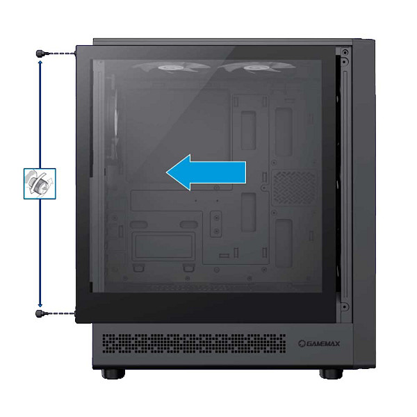 Gabinete Gamer Gamemax Storm 2AB, Mid tower, Preto, Vidro Temperado, ATX, M-ATX, ITX