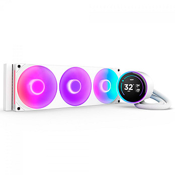 Water Cooler NZXT Kraken Elite AIO V2, 360mm, LCD IPS, RGB, Intel e AMD, Branco - RL-KR36E-W2