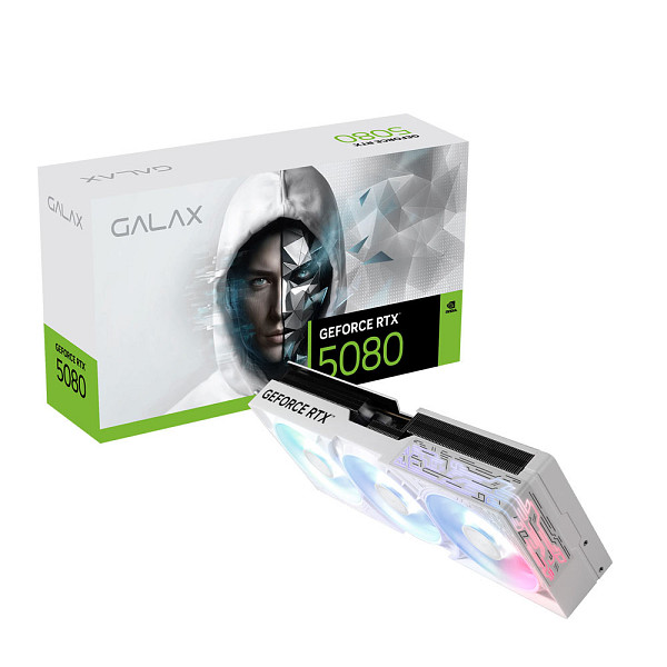 Placa de Video Galax GeForce RTX 5080 1-Click OC White, 16GB, GDDR7, 256-bit, 58NZN6MDBCWH