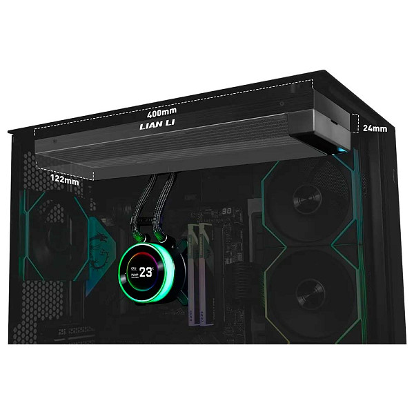 Water Cooler Lian Li Hydroshift II LCD-C, Preto 360N, RGB com Tela LCD IPS 2,1”  GHS2LCD36B