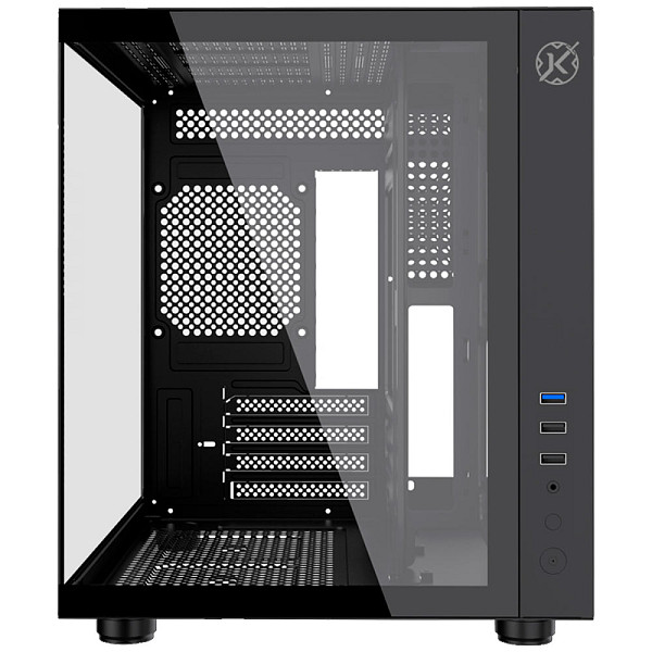 Gabinete Gamer Kalkan Midgard, Mid Tower, Vidro Temperado, mATX, Sem Fonte, Sem Fans, Preto, KLK00039