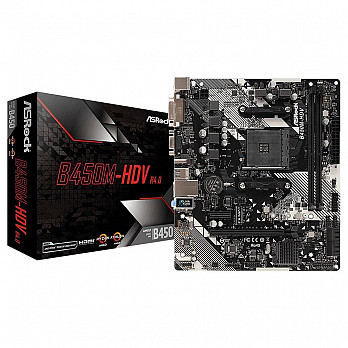 Placa-Mãe ASRock B450M-HDV R4.0, AMD AM4, Micro ATX, DDR4