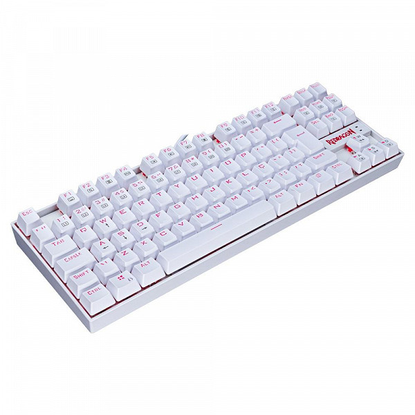 Teclado Mecânico Gamer Redragon Kumara, Anti-Ghosting, LED Vermelho, Switch Redragon MK2 Black, ABNT2, Branco - K552W-2 (BLACK)