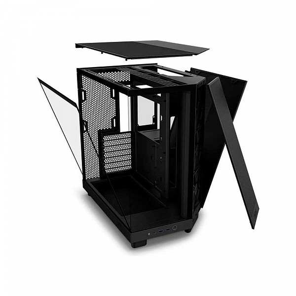 Gabinete Gamer NZXT H6 Flow, Flow Edition, ATX, Mid Tower, Lateral em Vidro Temperado, Preto - CC-H61FB-01