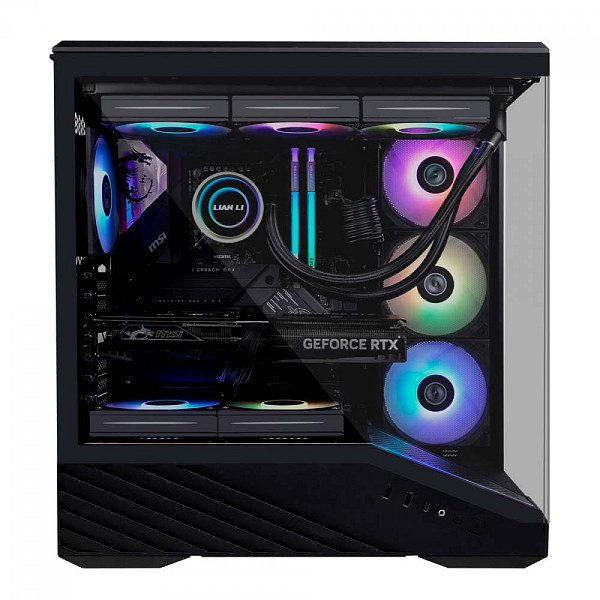 Gabinete Gamer Lian Li Vetor V100, RGB, Mid Tower, Vidro Temperado, E-ATX, Sem Fonte, Sem Fan, Black, V100X