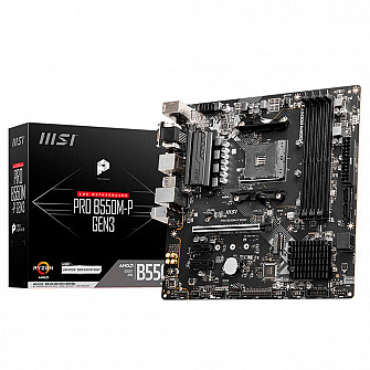 Placa Mãe MSI PRO B550M-P GEN3, Chipset B550, AMD AM4, mATX, DDR4