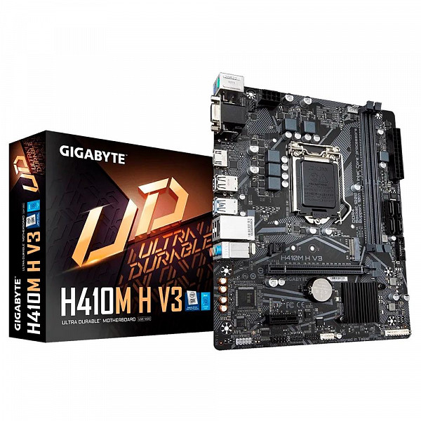 Placa-Mãe Gigabyte Intel Ultra Durable, Intel LGA1200, Micro ATX, DDR4 -H410M H V3