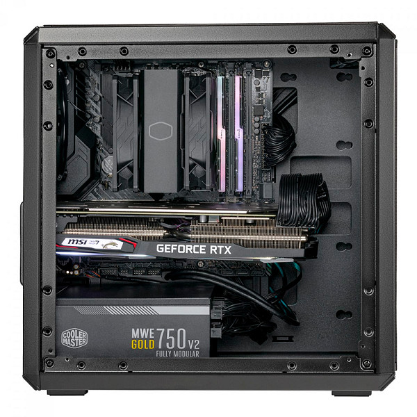 Gabinete Gamer Cooler Master Q300L V2, Mini Tower, Black, Sem Fonte, Com 1 Fan, Q300LV2-KGNN-S00