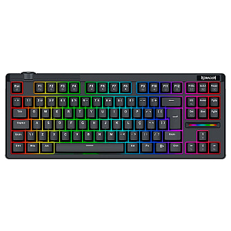 Teclado Magnético Gamer Redragon Otiim, TKL, RGB, 8000Hz, Rapid Trigger, Roda de Volume, Preto - K729RGB-M