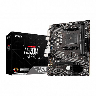 Placa Mãe MSI A520M-A PRO, AMD AM4, mATX, DDR4