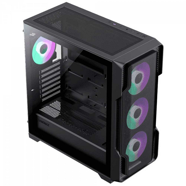 Gabinete Gamer Gamemax Siege Black, Mid Tower, EATX, Vidro Temperado, Preto, Sem Fonte, Sem Fan
