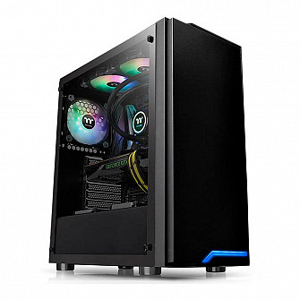 Gabinete Thermaltake H100 Tg Black /TeampGlass1/120mm Blue-CA-1L4-00M1WN-00