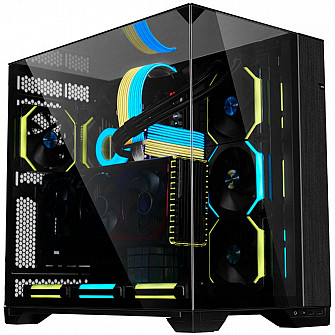 Gabinete Gamer Lian Li O11 Vision, Mid Tower, Vidro Temperado, E-ATX, Black, Sem Fonte, Sem Fan, O11VX BLACK