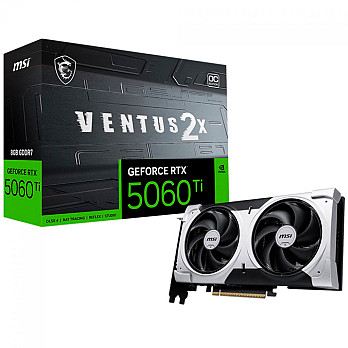 Placa de Vídeo MSI NVIDIA GeForce RTX 5060 Ti Ventus 2X OC, 8GB, GDDR7, DLSS, Ray Tracing, 912-V536-024