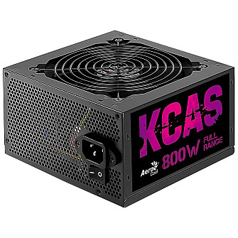 Fonte Aerocool ATX 800W, 80 Plus Bronze, não-modular, PFC Ativo, bivolt automática, sem LED/RGB, com cabo KCAS-800W