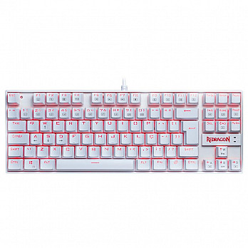 Teclado Mecânico Gamer Redragon Kumara, Anti-Ghosting, LED Vermelho, Switch Redragon MK2 Red, ABNT2, Branco - K552W-2 (PT-RED)