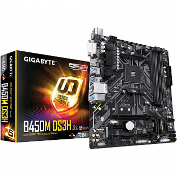Placa Mãe Gigabyte B450M DS3H 1.0, AMD AM4, mATX, DDR4