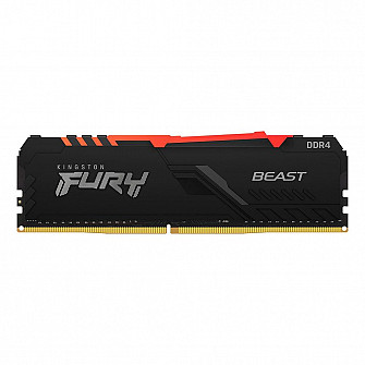 Memória Kingston Fury Beast, RGB, 16GB, 2666MHz, DDR4, CL16, Preto - KF426C16BBA/16