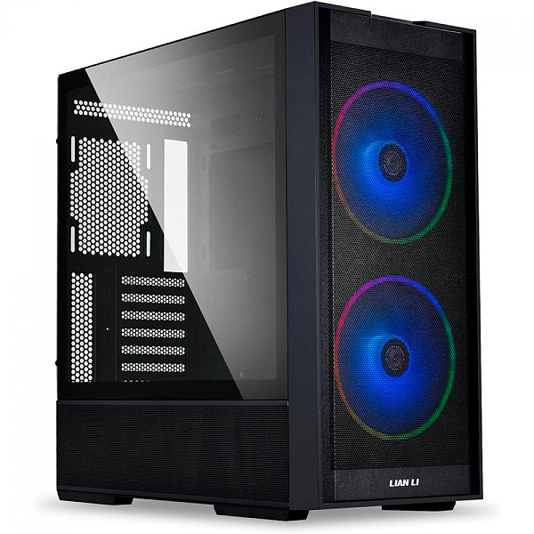 Gabinete Gamer Lian Li Lancool 206 RX, Mid Tower, ATX, RGB, Vidro Temperado, Black, Com 2 Fans, LANCOOL 206RX