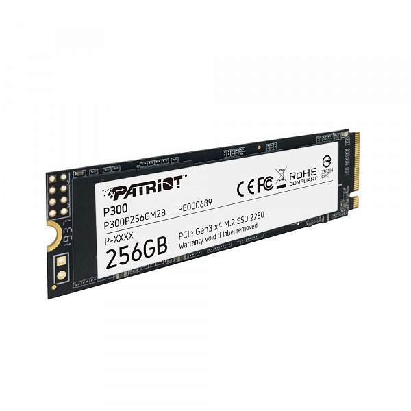 SSD 256 GB Patriot P300, M.2 2280, PCIe Gen3X4, Leitura: 1700MB/s e Gravação: 1100MB/s - P300P256GM28