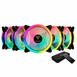 Kit 5 Fan Gamdias Aeolus RGB, 120mm, Com Controladora - M2-1205r