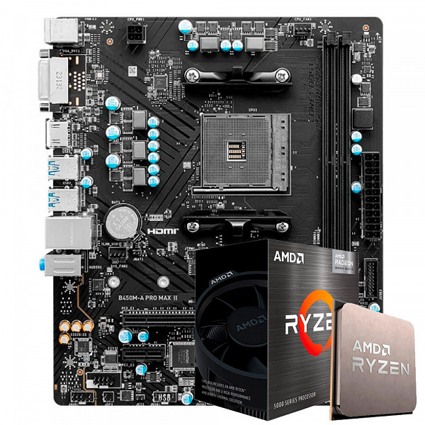 Kit Upgrade, AMD Ryzen 5 4500, Placa Mãe Chipset B450, Memória DDR4 16GB