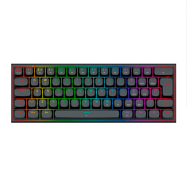 Teclado Magnetico Redragon Fidd, RGB, 60%, ABNT2, Switch Pink Linear, Preto, K683-RGB-PT