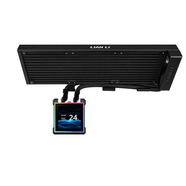 Water Cooler Lian Li Hydroshift II LCD-S Sem Fans Wireless Preto 360mm RGB com Tela LCD IPS 3.4” GHS2LCDS36NB