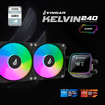 Water Cooler VINGAR Kelvin 240 ARGB – Alta Performance em Refrigeração Líquida INTEL E AMD